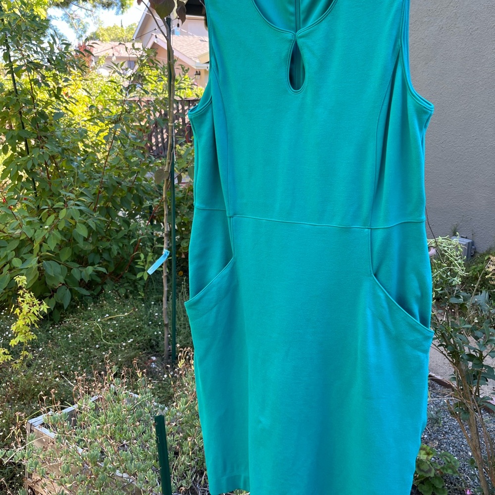 Lands' End Teal Midi Dress
